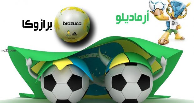 أرماديلو أسم التميمة و برازوكا أسم الكرة في كأس العالم 2014